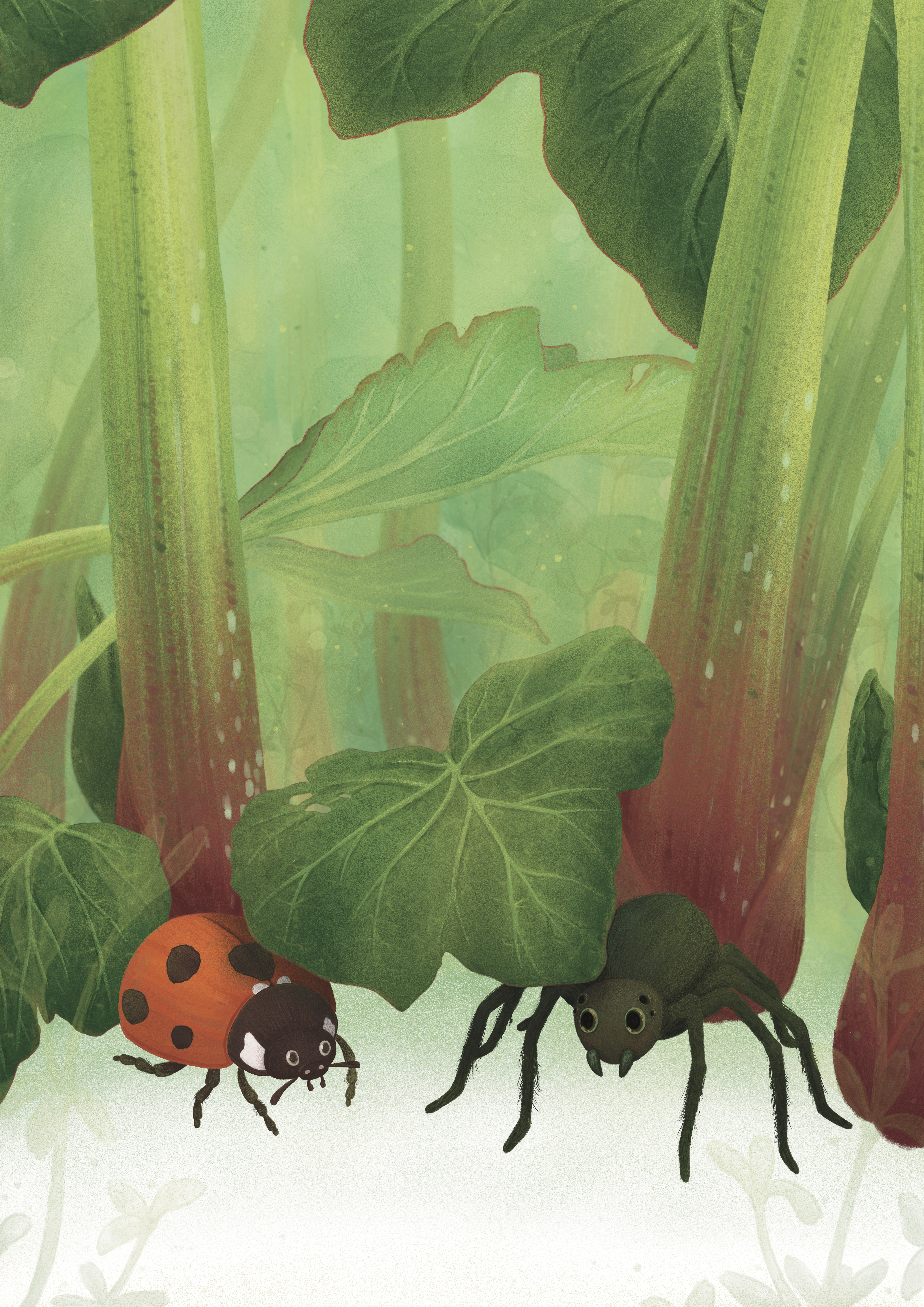 Spider and ladybug kidlit art